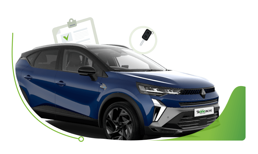 A blue Renault Captur; Apply for car finance image.