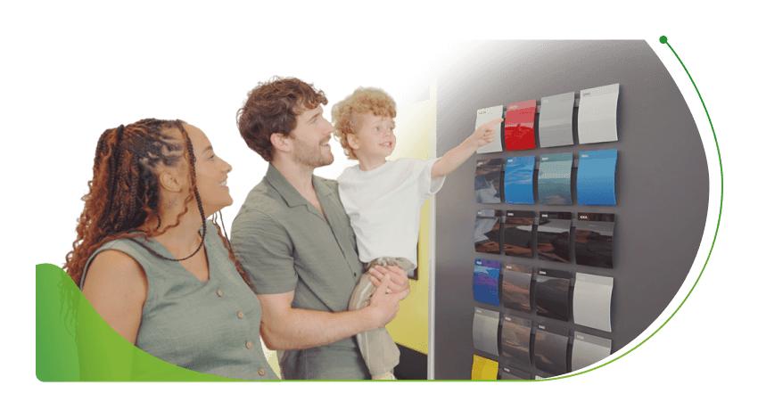 A family look at car colours; New car deals on 0% finance image