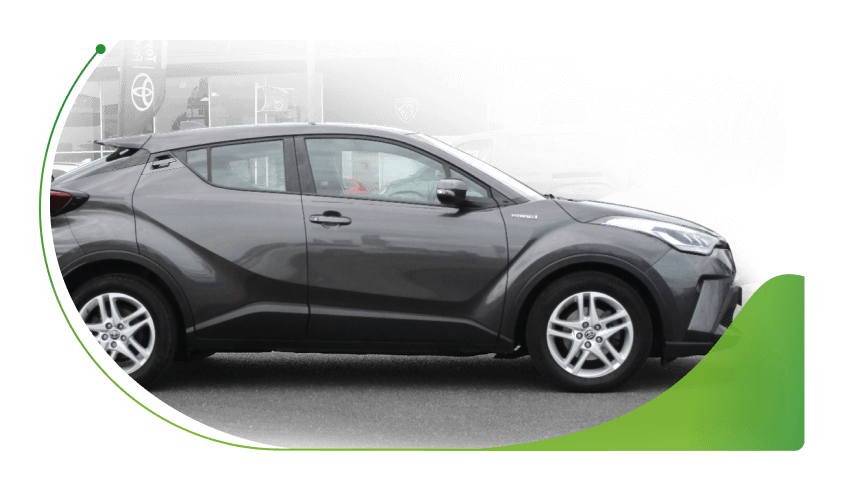 A grey Toyota C-HR parked up; Car Finance companies and lenders image