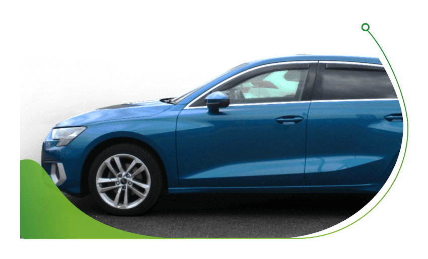 A side view of a blue Audi A3; What is the difference between HP car finance and Conditional Sale finance image