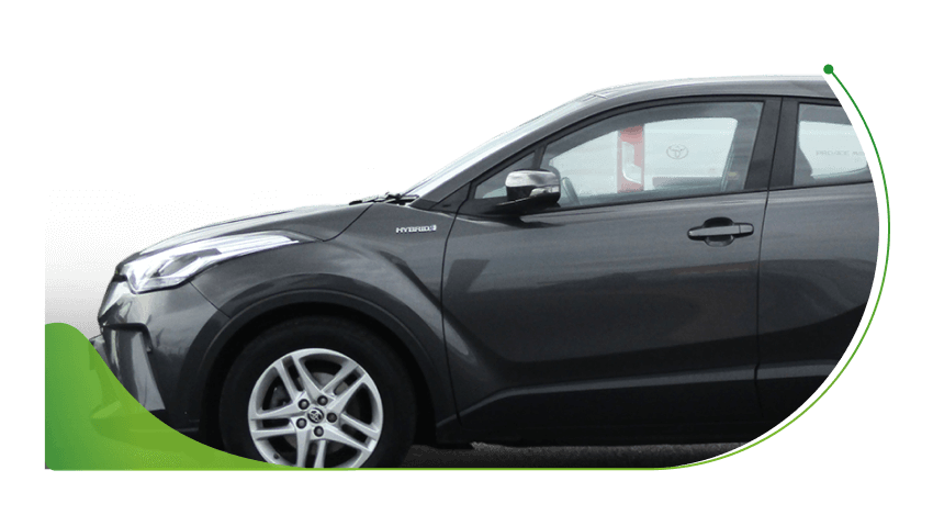 The front end of a Toyota C-HR; Applying for car finance for military personnel image