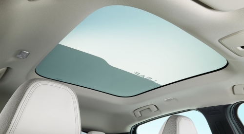 Nissan LEAF new model shows off a panoramic dimming glass sunroof.