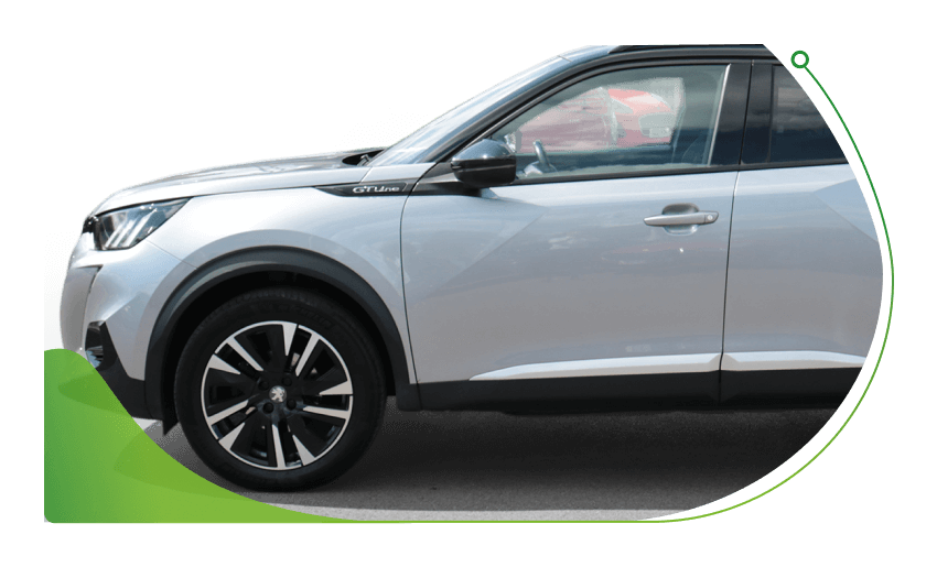 The front end of a silver Peugeot 2008; Can I get car finance without a guarantor image