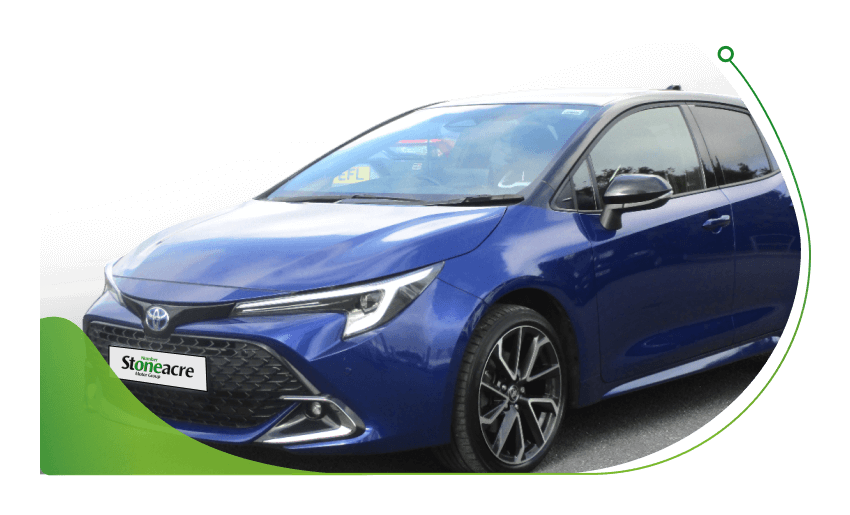 A blue Toyota Corolla; If I have a car on finance, who owns the car image