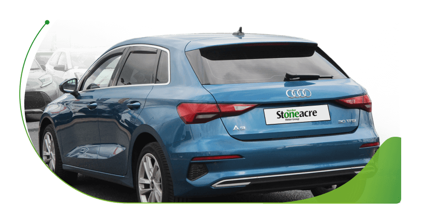 A blue Audi A3; Poor Credit Car Finance with Stoneacre image