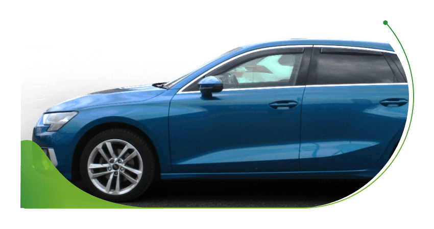 A blue Audi A3; What shows up on a credit check when buying a car image