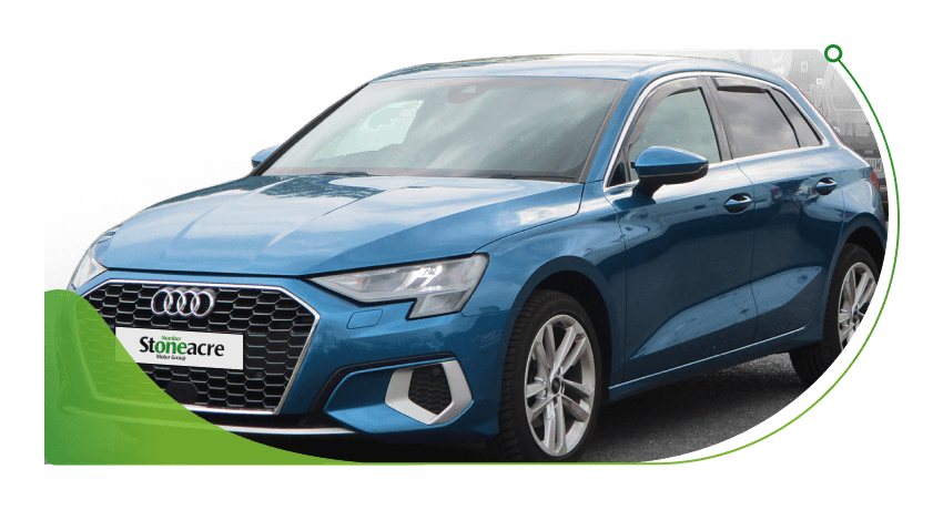 A blue Audi A3; Can I get car finance with a default image