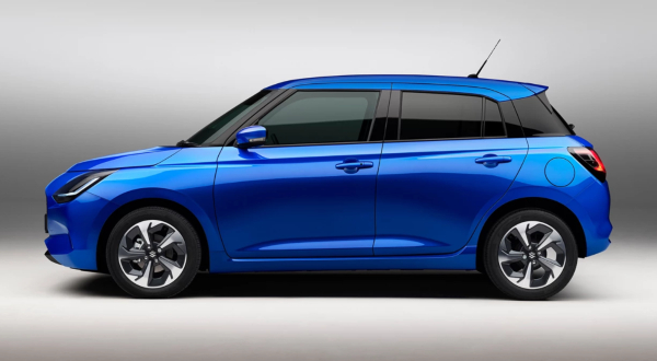 Side view of the new Suzuki Swift Ultra in Frontier Blue