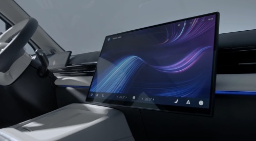 Interior view of the new OMODA 7, with a focus on the floating central touchscreen.