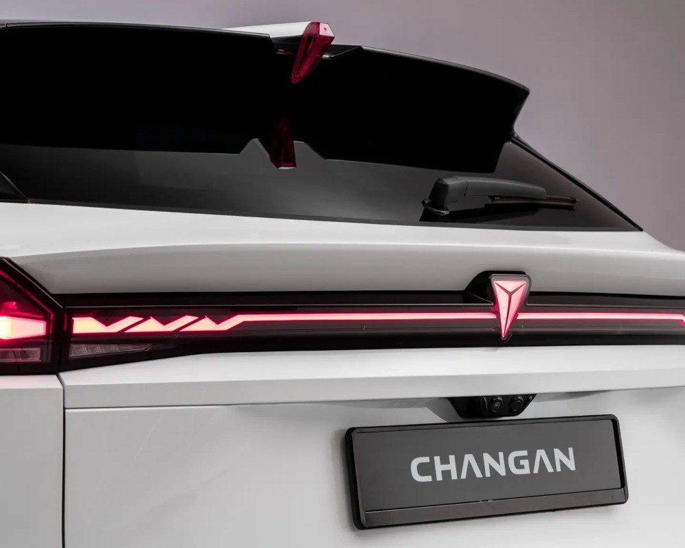 Rear of a Changan car, showing off the unique LED taillights and Changan branding