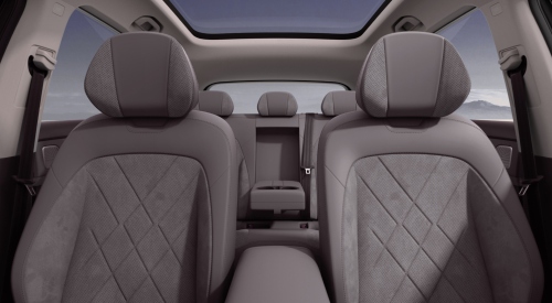 The spacious interior or the New MGS6 EV with suede-effect trim; New MGS6 EV inside