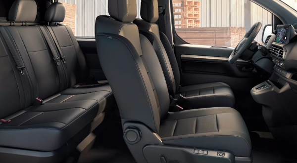 Toyota Proace Crew Cab interior with front passenger bench and second-row seating.