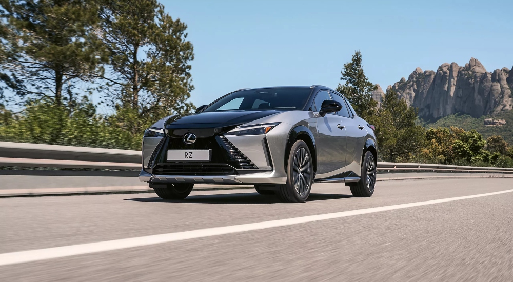 Front view of the New All-Electric Lexus RZ crossover SUV; New All-Electric Lexus RZ for sale