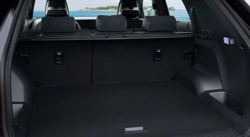 The rear boot space of a KGM Actyon Hybrid