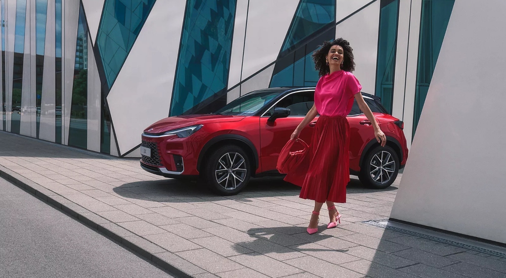 A red Lexus LBX; Lexus cars new