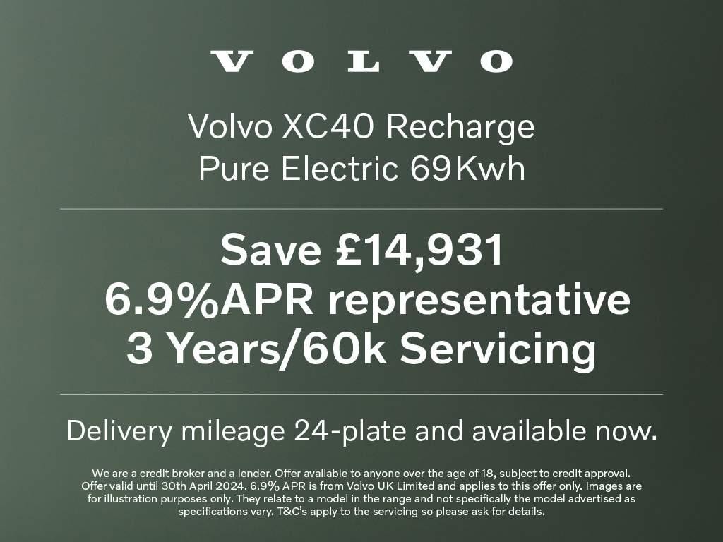 Volvo XC40 Recharge Electric 175kW Recharge Ultimate 69kWh 5dr Auto (YF24XWD) image 1