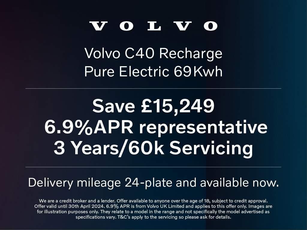 Volvo C40 Recharge Recharge 69kWh Ultimate Auto RWD 5dr (NA24KKN) image 1